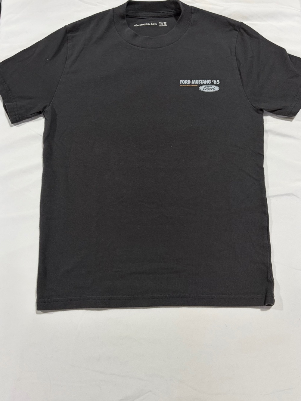 abercrombie kids Black Short Sleeve Tee with 'Ford Mustang '65' Chest Graphic